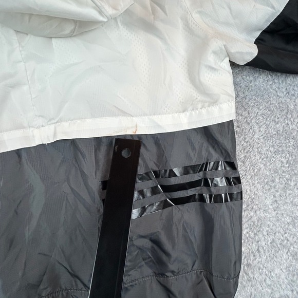 Adidas Womens Colorblock Hooded Windbreaker Jacket White Black CY7320 Sm. *READ* - Picture 7 of 8